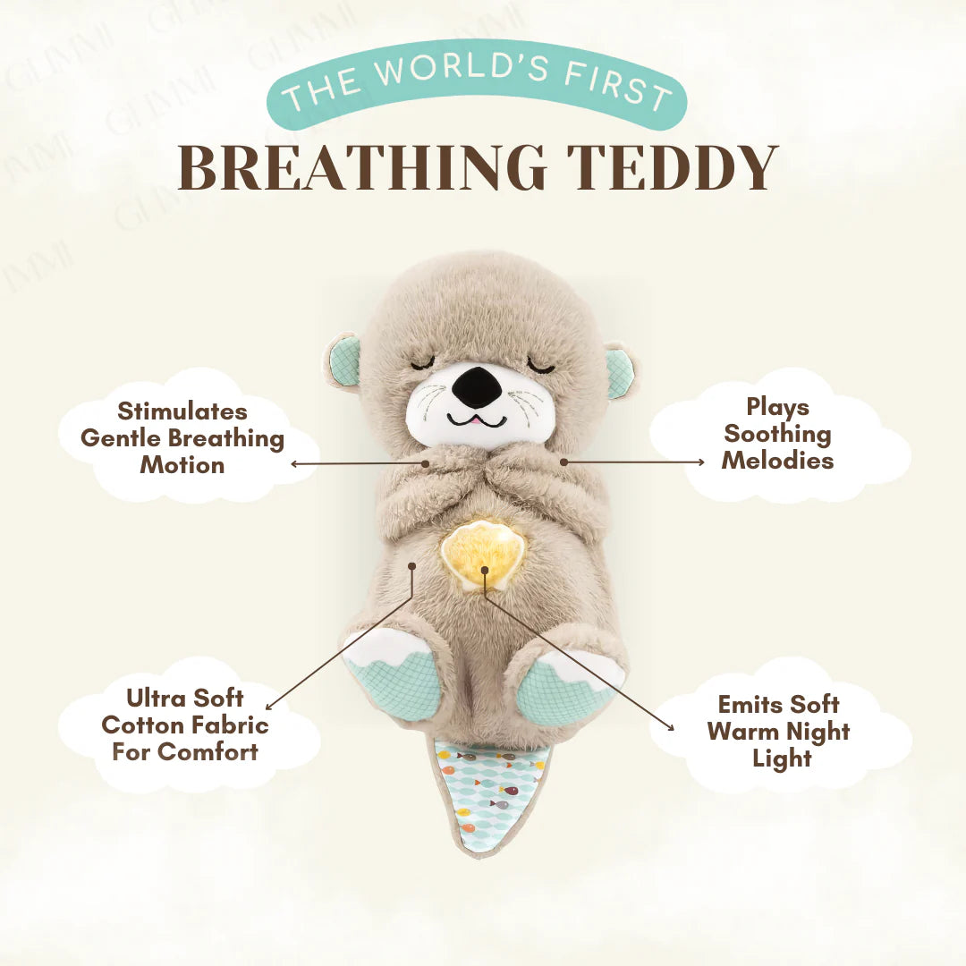 Music Otter Education of Sound and Light Soothing Sound Sleep Otter Baby Put to Sleep Music Breathing Teddy Bear