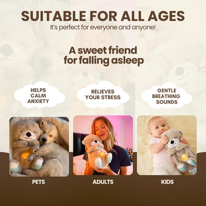 Music Otter Education of Sound and Light Soothing Sound Sleep Otter Baby Put to Sleep Music Breathing Teddy Bear