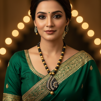 Terracotta Jewelry Necklace Set for Women – Handcrafted Clay Necklace with Earrings