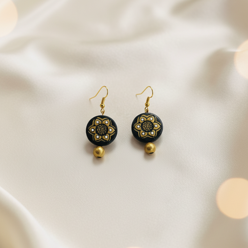 Terracotta Jewelry Necklace Set for Women – Handcrafted Clay Necklace with Earrings