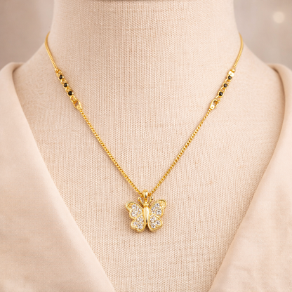 Butterfly Charm Gold Plated Mangalsutra – Symbol of Love & New Beginnings 🦋