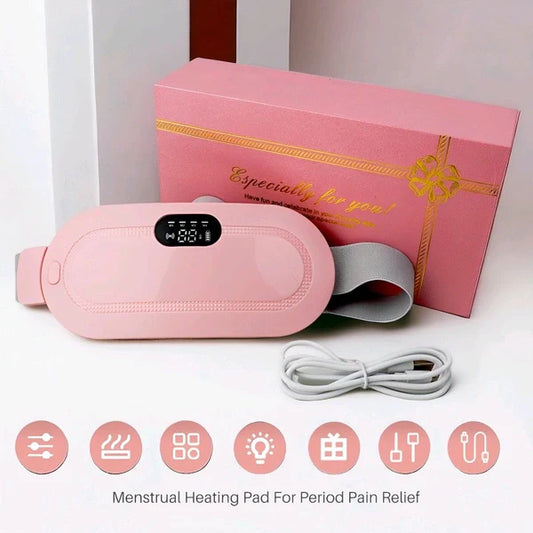 Period Pain & Backache Relief  Smart Wireless Heating Pad with Vibration Massage (Rechargeable, Portable)
